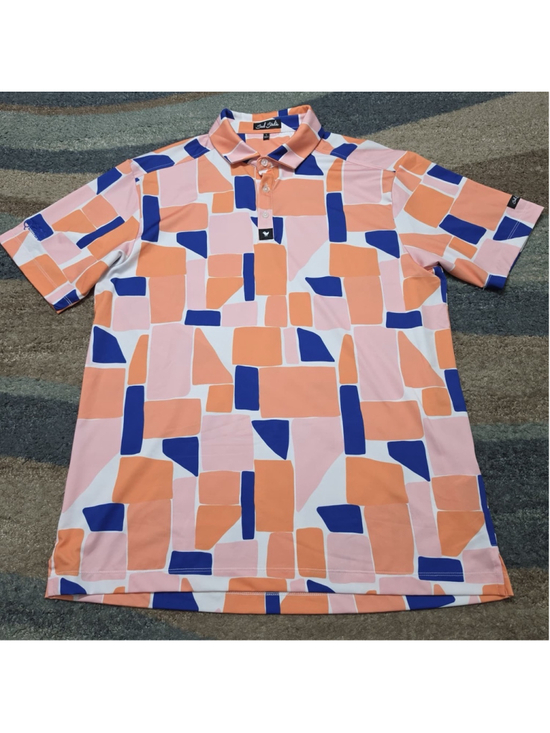 Bad Birdie Other - Bad Birdie Quintero Golf Club Polo Mens Large Multicolor Geometric Performance